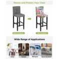 thumbnail image 3 of Summer Flamingo Bar Stool Covers Set of 4, Tropical Plants Botanical Blue Ombre Wood Stretch Bar Chair Covers with Backs, Removable Pub Counter Height Chair Cover for Kitchen Dining Room Cafe, 3 of 7