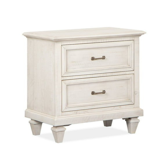 Magnussen Newport Pine Wood 2-Drawer Nightstand in Soft Alabaster