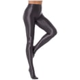 thumbnail image 3 of YONGHS Women's Opaque Footed Pantyhose Glossy Tight Hosiery Bodystockings Ballet Dance Yoga Leggings Dark Gray M, 3 of 7