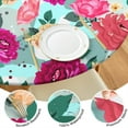 thumbnail image 4 of Round Fitted Tablecloth with Elastic Edges Fits 36"-44" Round Tables Pioneer Colorful Floral Waterproof Table Cover Washable Indoor and Outdoor for Party Kitchen Dinner Banquet Patio Picnic, 4 of 7