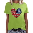 thumbnail image 4 of ATOYSOY Women's Fashion Workout Leopard Flag Graphic Independence Day Loose Short Sleeve Patriotic Shirts Causal July 4th Retro Activewear Saving Summer Tops Girls Green S, 4 of 5