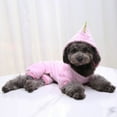 thumbnail image 2 of Frogued Coral Fleece Dinosaur Transformation Hoodie Pet Cat Warm Four-legged Dog Clothes (Green,M), 2 of 13