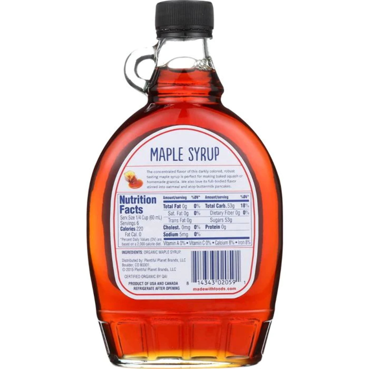 MadeWith 277023 12 fl oz Maple Grade A Dark Organic Syrup, Pack of 12