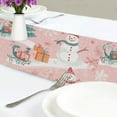 thumbnail image 4 of Yayeee Table Runner 70 inches Long Home Kitchen Dinning Party Decoration, Pink Christmas Snowman, 4 of 7