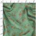 thumbnail image 2 of Soimoi Floral Print, Silk Fabric, Decor Sewing Fabric by The Yard 42 Inch Wide,Decorative Fabric for Shirts Suits Ties, Green & Orange, 2 of 6