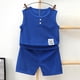thumbnail image 4 of Niños sin Mangas Camisetas Estilo Hombres Y Niños de Verano de Manga Corta Conjuntos con Pantalones Cortos de Cintura Elástica, Tela de Punto Suave Transpirable para Niños Y Niñas, Camisetas de Niños, 4 of 9
