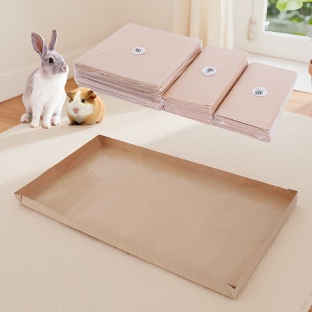 4 Pack Disposable Guinea Pig Cage Liners, 48x24 Inch, Waterproof Paper Liner Bags with Raised Edges for Small Animal Cages