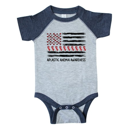 

Inktastic Aplastic Anemia Awareness Red and White Ribbons and Flag Gift Baby Boy or Baby Girl Bodysuit