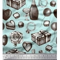 thumbnail image 1 of Soimoi polyester Crepe Fabric Gift Box,Cupcake & Wine Bottle Party Decor Fabric Printed Yard 42 Inch Wide, 1 of 1