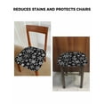 thumbnail image 6 of Snowflake Black Chair Seat Covers for Dining Room Stretch Chair Seat Covers Set of 4, Christmas Winter Snowfall Xmas Holiday Chair Seat Protector Cushion Slipcovers for Kitchen Restaurant Office, 6 of 6