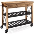 thumbnail image 5 of Bowery Hill 2-Drawer Wood Industrial Kitchen Cart in Natural/Black, 5 of 7