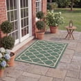 thumbnail image 4 of Safavieh Courtyard Alina Geometric Quatrefoil Indoor/Outdoor Area Rug, Dark Green/Beige, 2'7" x 5', 4 of 14