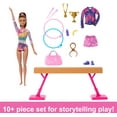 thumbnail image 4 of Barbie Gymnastics Playset with Brunette Fashion Doll, Balance Beam, 10+ Accessories & Flip Feature, 4 of 8