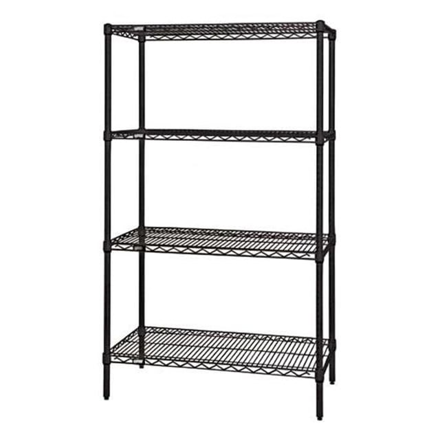 Quantum Storage WR54-1836BK Étagère Grillagée Noire à 4 Tablettes, 18 x 36 x 54 Po