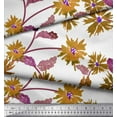 thumbnail image 3 of Soimoi Velvet Fabric Leaves & Aster Flower Printed Craft Fabric by the Yard 58 Inch Wide, 3 of 3
