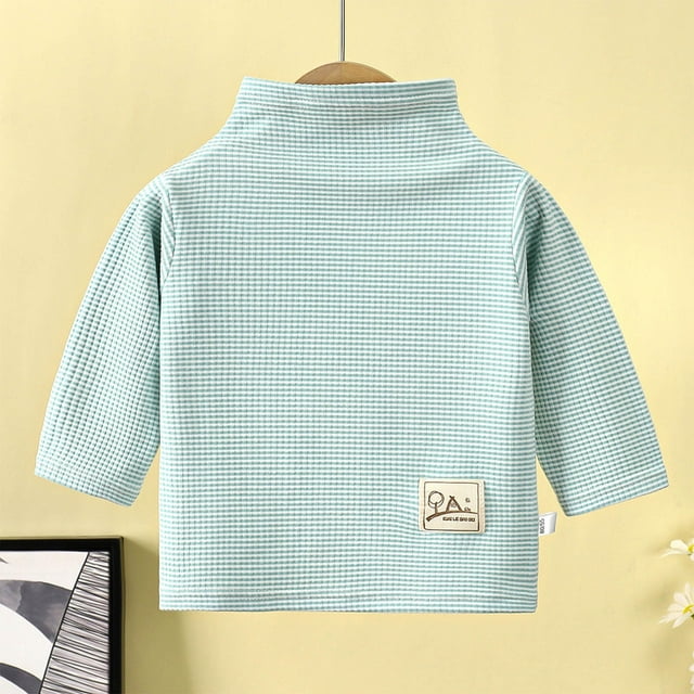 Cowsor Baby Boys Girls Toddler Turtleneck Long Sleeve Basic Cartoon Warmth Tops T-Shirt