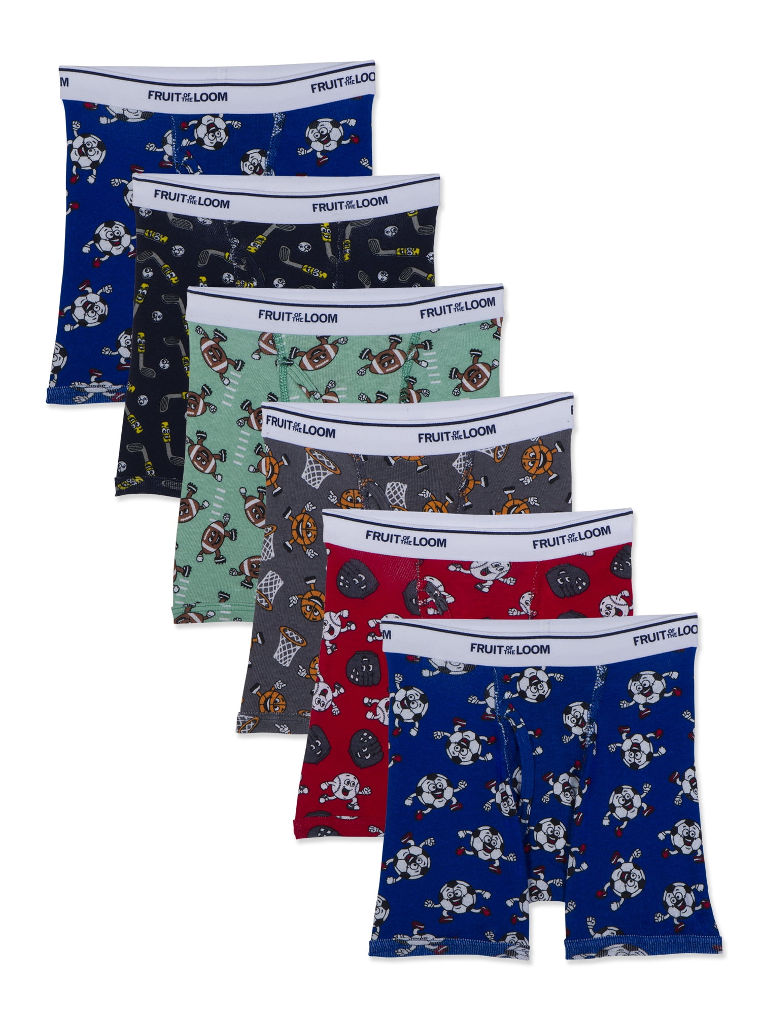 Fruit of the Loom Toddler Boy Boxer Briefs, 5+1 Bonus Pack, Sizes 2T5T