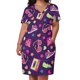thumbnail image 3 of Vestido de verano de neón para mujer traje holgado con bolsillos ropa de lujo para fiesta 90 ", 3 of 7