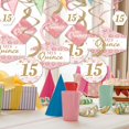 thumbnail image 2 of Big Dot of Happiness Mis Quince Anos - Quinceanera Sweet 15 Birthday Party Hanging Decor - Party Decoration Swirls - Set of 40, 2 of 8