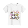 thumbnail image 4 of Blusas y camisas de manga corta con cuello redondo Camiseta estampada de manga corta de Pascua para niños Cuello redondo Manga corta Casual Versátil Para niñas Niños Top de poliéster, 4 of 5