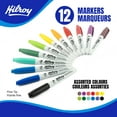 thumbnail image 2 of Hilroy Permanent Markers, Permanent Marker, Low Odour Ink, Fine Point, Assorted Colours, 12 Pack, 2 of 6