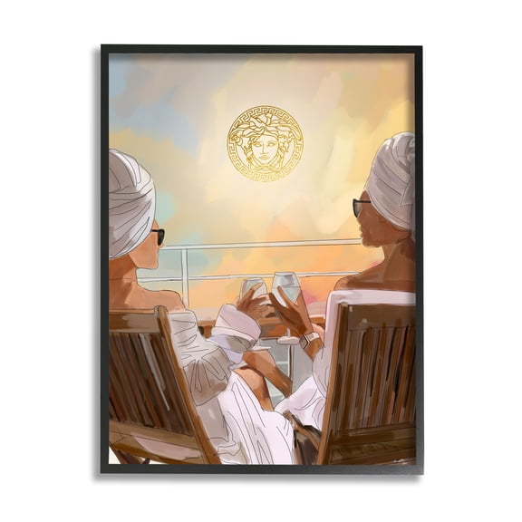 Stupell Industries Summer Glam Women Beauty & Fashion Painting Black Framed Art Print Wall Art, 11 x 14