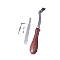thumbnail image 2 of Herramienta de corte de cuero, herramienta de artesanía de cuero, herramienta de reparación, corte con mango de madera, recortador de bordes de cuero, 2 of 8