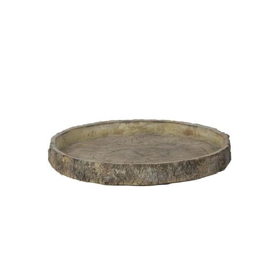 A and B Home A&B Home 9-inch Natural Faux Wood Round Plate