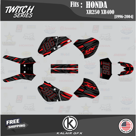 Kalair GFX Graphics Kit for Honda XR250 and XR400 (1996-2004) Twitch Series