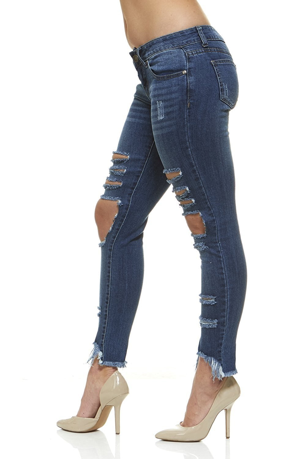 stretchy jeans with holes