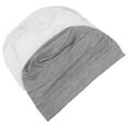 thumbnail image 3 of HERFIER Night Hat, Elastic Bonnet Cover for Sleeping, 2Pcs (White Gray), 3 of 8
