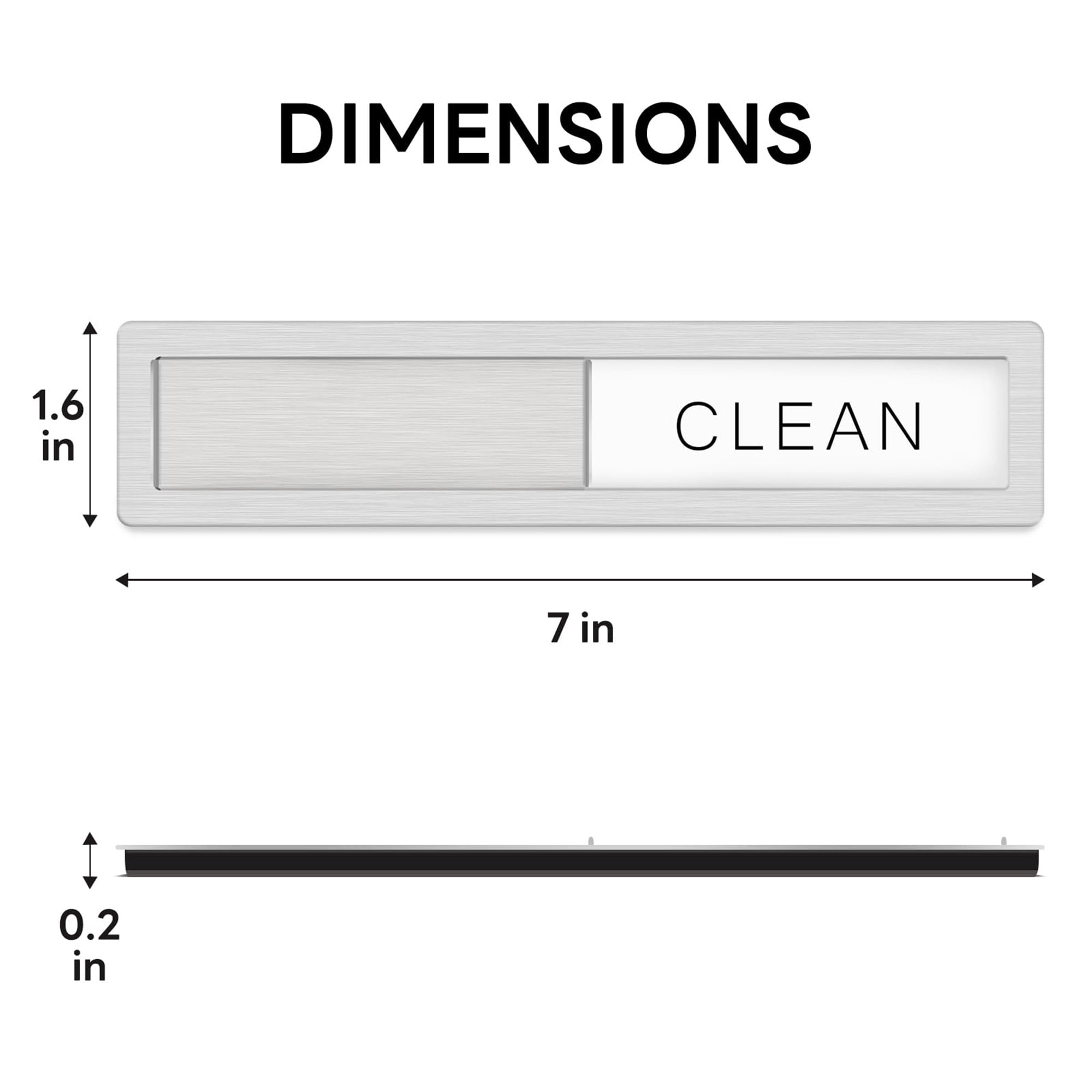 Stainless Steel Dishwasher Magnet, Clean Dirty Status Indicator for Home Kitchen, Scch-Resistant Magnetic Sign Grey White
