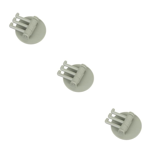 Matsuzay Ganchos adhesivos sin costuras de tres ramas, ganchos de palo, suministros de cocina para baño, ganchos, porta llaves, estantes de Type1 NO1