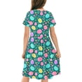thumbnail image 4 of Hrsba Kids Summer Dress,Casual Dress for Girls,Toddler Kids Girls Print Short Sleeve Stretchy Dress A Line Dress, 4 of 5