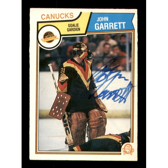 John Garrett Autographed 1983-84 O-Pee-Chee Card #349 Vancouver Canucks SKU #252012