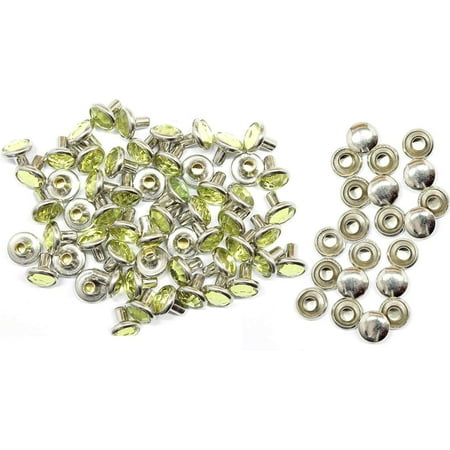 

Trimming Shop 8mm Lime Green Crystal Rivets Diamante Acrylic Rhinestone Studs with Pins for DIY Leathercrafts Clothing Decoration Arts & Crafts Projects Purses Embellishment 10pcs