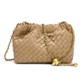 thumbnail image 1 of Bolso Joryin Woven para mujer, bandolera y noche, color marrón claro, 1 of 7