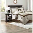 thumbnail image 6 of Luxury 7Piece Bedding Sets Polyester Comforter Taupe and Brown Elegant Hotel Style, 6 of 10
