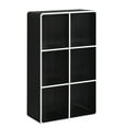 thumbnail image 2 of Kings Brand Furniture Dothan Wood 6-Cubed Open Bookcase - Storage Shelf Organizer Bookshelf (Black), 2 of 5