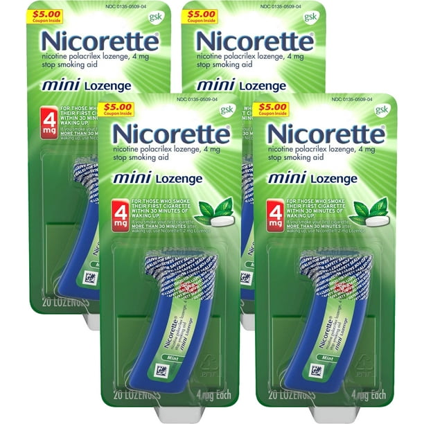 Nicorette 4 mg Nicotine Lozenges to Quit Smoking Flavored Stop