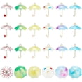 thumbnail image 4 of 1box 24pcs Resin Pendants with Golden Iron Findings 3D Umbrella with Heart White 19x22x22mm Hole: 2mm, 4 of 9