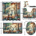 thumbnail image 2 of Vintage Hunting Theme Pheasants 4 Piece Shower Curtain Sets,Rustic Cabin Farmhouse Fall Forest Wildlife Ducks Deer Non-Slip Rugs,Toilet Lid Cover and Bath Mat,Durable and Waterproof,for Bathroom, 2 of 8