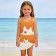 thumbnail image 2 of XAOFW Girl's Swimsuit Sets Two Piece Swimwear With Ice Print Ruffle Cover Up Skirt For Toddler Kids Water Sports Cozy Bathing Suit, 2 of 6