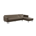 thumbnail image 2 of Velago ATTALENS Sectional Faux Leather Sleeper Sofa, Brown, 2 of 9