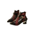 thumbnail image 3 of SIMANLAN Ladies Ankle Boots Pointed Toe Fashion Boot Mesh Booties Women Rhinestone Bootie Womens Zipper Shoes Red 7.5, 3 of 9