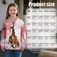 thumbnail image 7 of Uorisanigo Girls Half Zipper Sweatshirts Oversized Long Sleeve Lapel Zipper Sweatshirts Drop Shoulder Cherry Blossom Horse Cropped Pullover Hoodies for Teen Girl Athletic Outerwear, 7 of 7