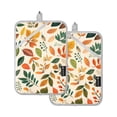 thumbnail image 7 of Yayeee Pot Holders Kitchen Heat Resistant with Pocket 7"x9.8" Cotton Oven Cooking Hot Pads, Beige Retro Leaves, 7 of 7