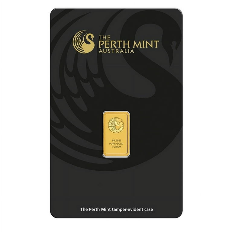 Box of 25 - 1 Gram Perth Mint Gold Bar .9999 Fine (in Assay