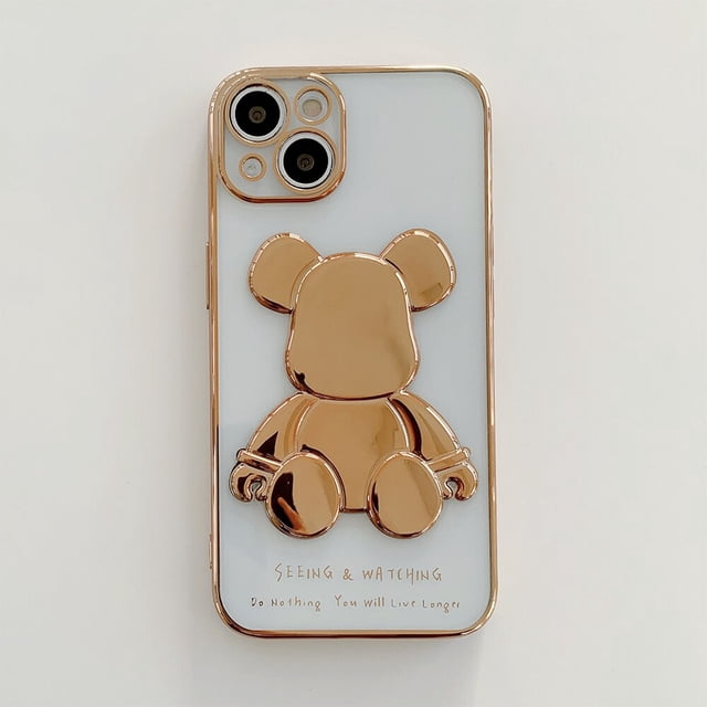 Funda de teléfono con oso para Apple, carcasa transparente a prueba de golpes para iphone 13 Pro Max, 12, 14 Pro Max, 11 Pro, XS, Max, XR, X, 7, 8 Plus, SE