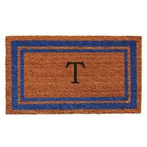 Calloway Mills Blue Border 24" x 36" Monogram Outdoor Doormat (Letter T)